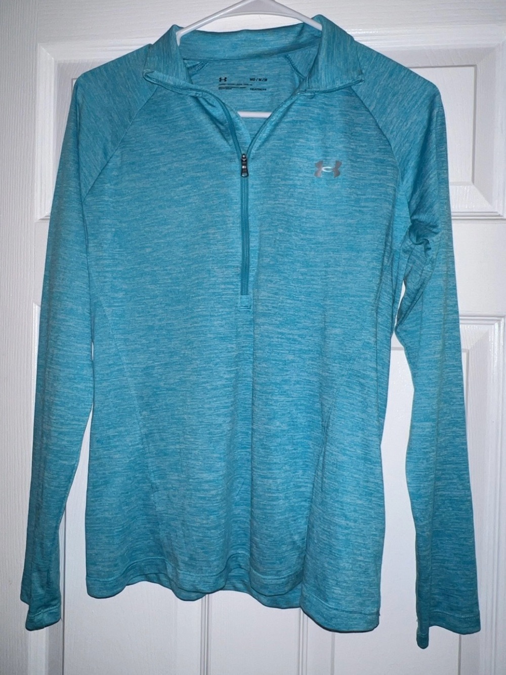 Under Armour Women's Aqua Heather Quarter-Zip Performance Pullover